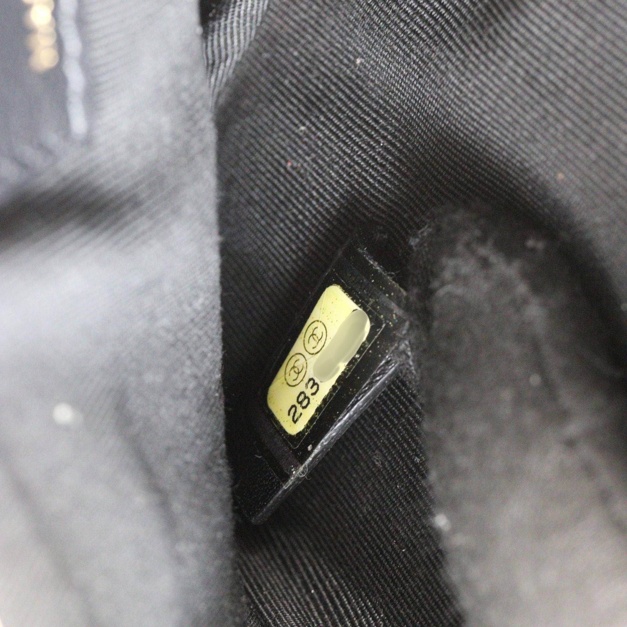 Chanel Gabrielle Zip Pouch Croc Embossed