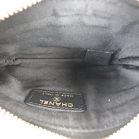 Chanel Gabrielle Zip Pouch Croc Embossed