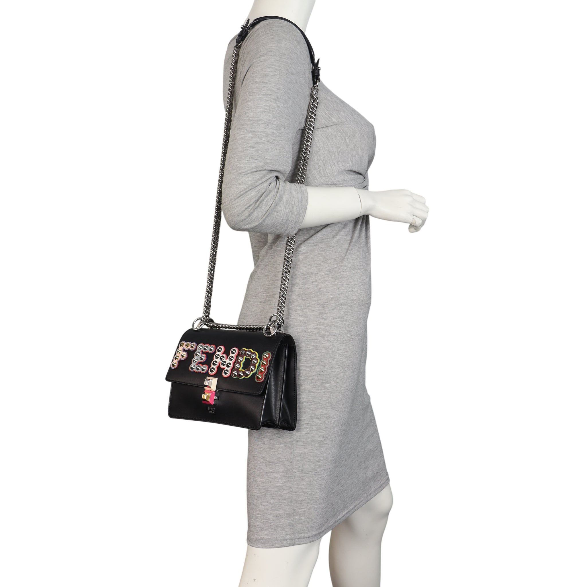 Fendi Kan I Metal Stud Crossbody Small