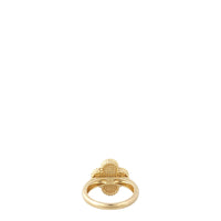Van Cleef & Arpels Vintage Alhambra Guilloche 18k Yellow Gold Ring