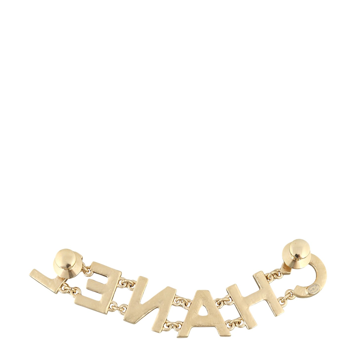 Chanel Crystal Logo Brooch