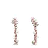 Chanel CC Pearl Hoop Earrings