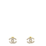 Chanel CC Pearl Stud Earrings