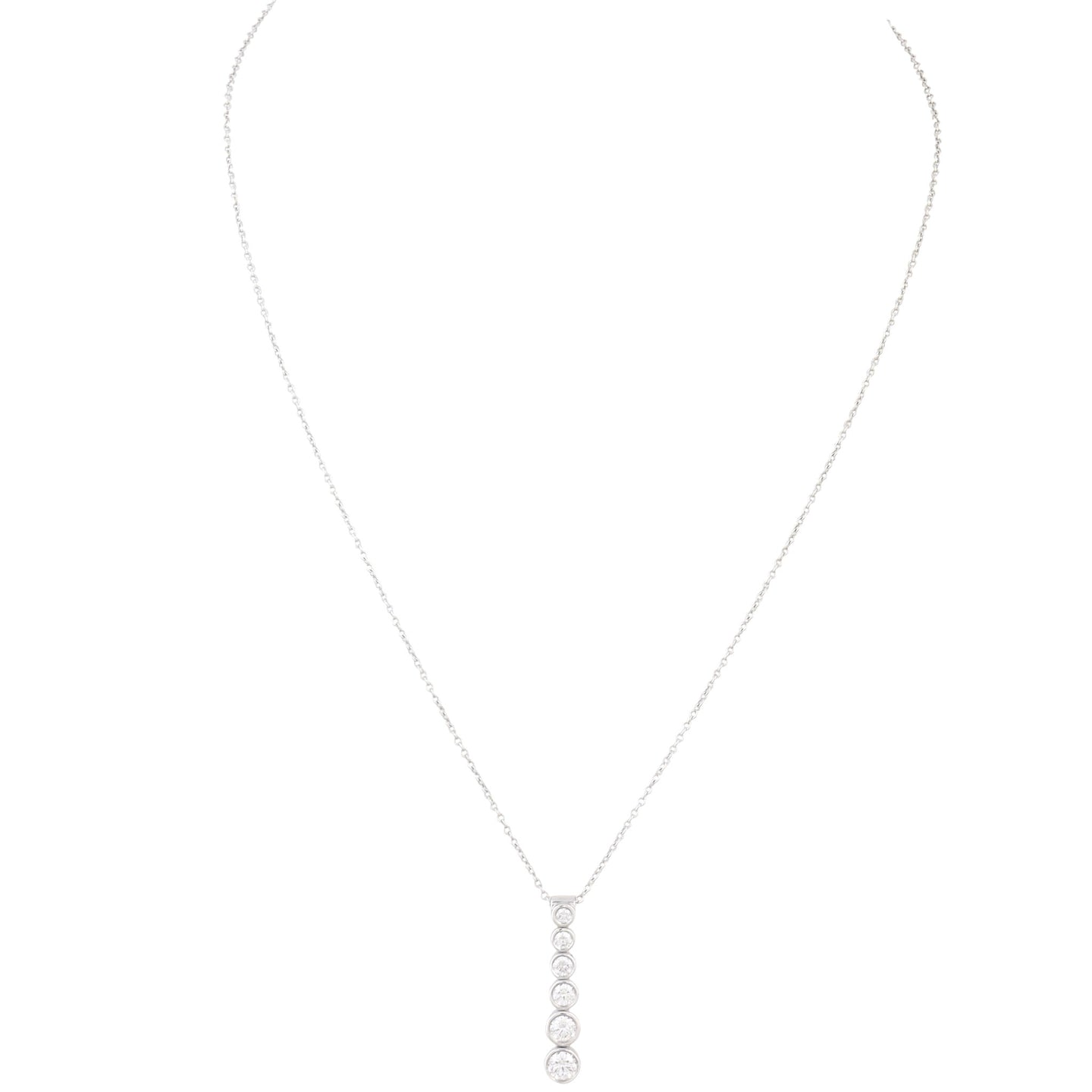 Tiffany & Co Graduated Jazz Drop Platinum Diamond Necklace
