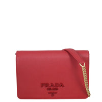 Prada Monochrome Saffiano Wallet on Chain