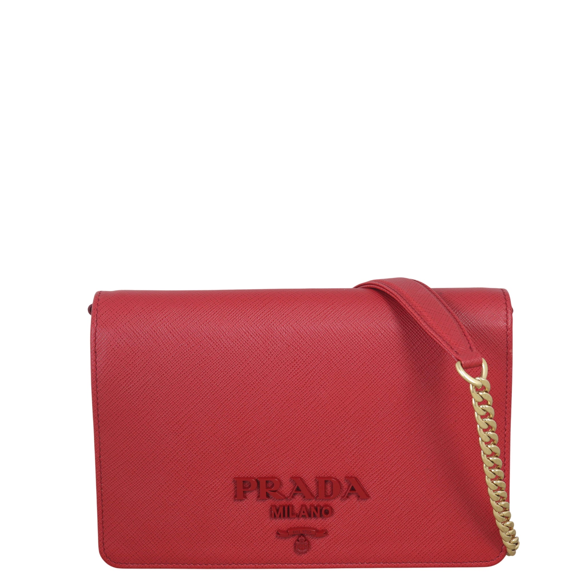 Prada Monochrome Saffiano Wallet on Chain
