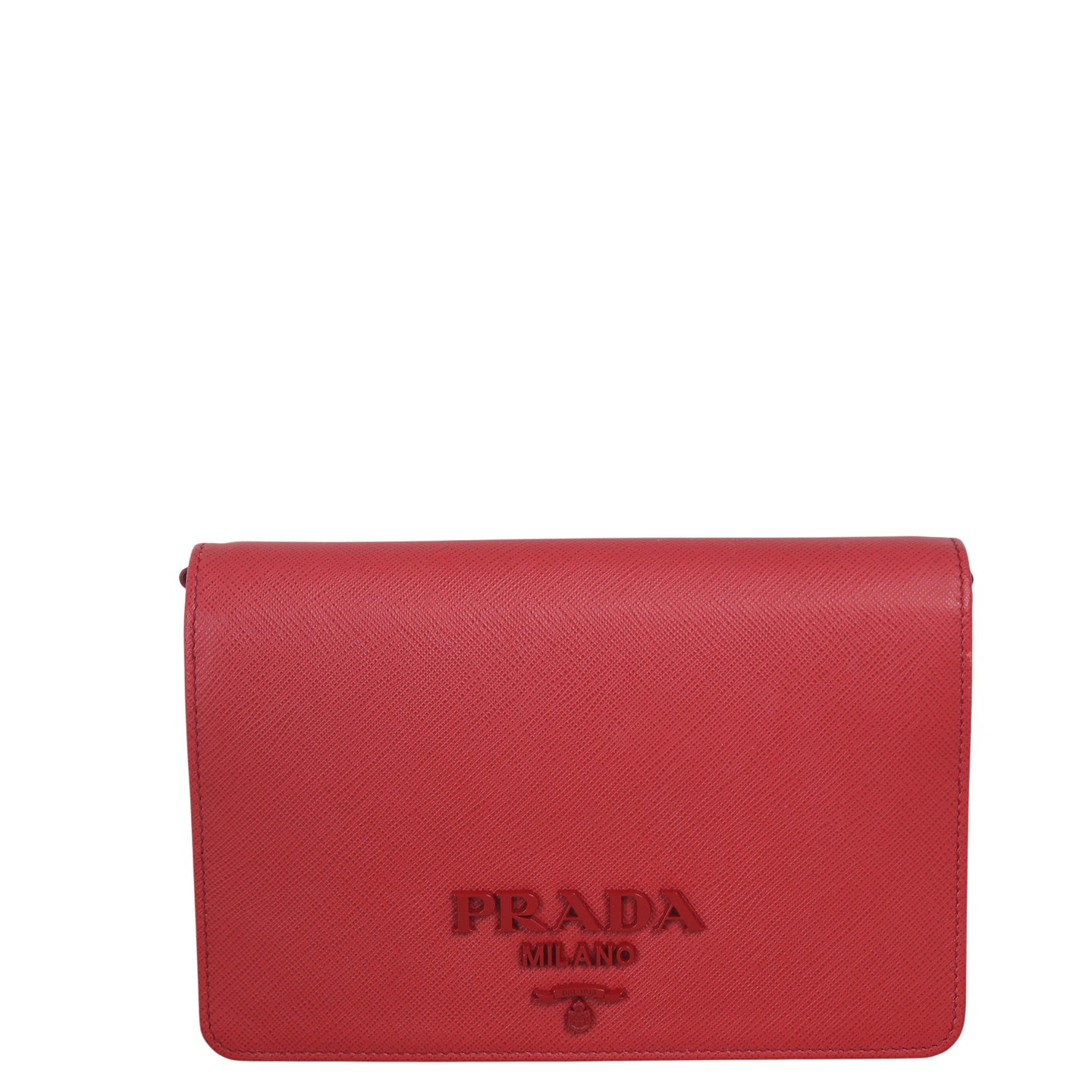 Prada Monochrome Saffiano Wallet on Chain