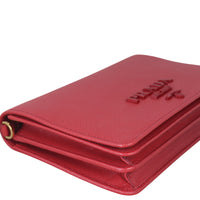 Prada Monochrome Saffiano Wallet on Chain