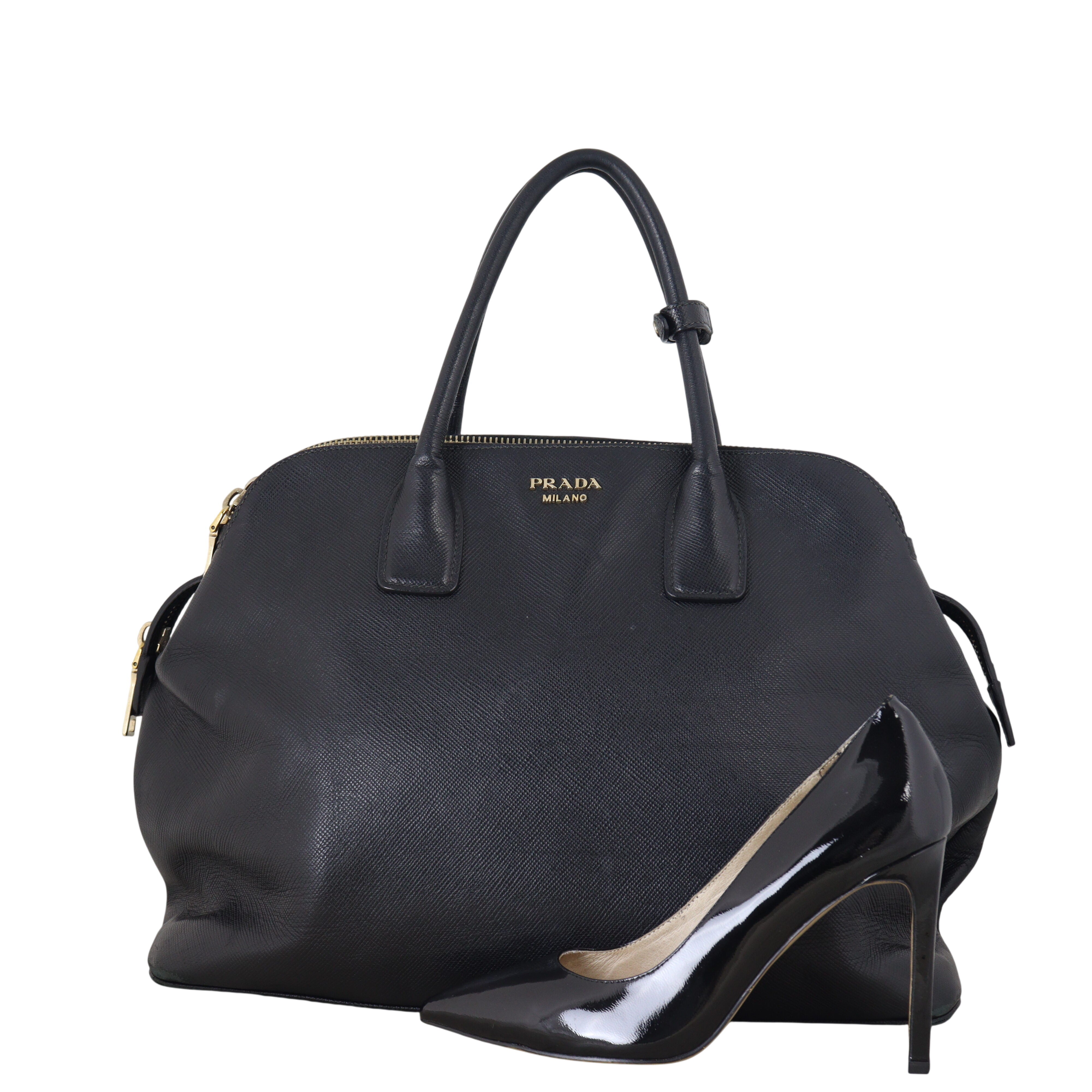 Prada Saffiano Cuir Triple Zip Dome Bag – Luxe.It.Fwd