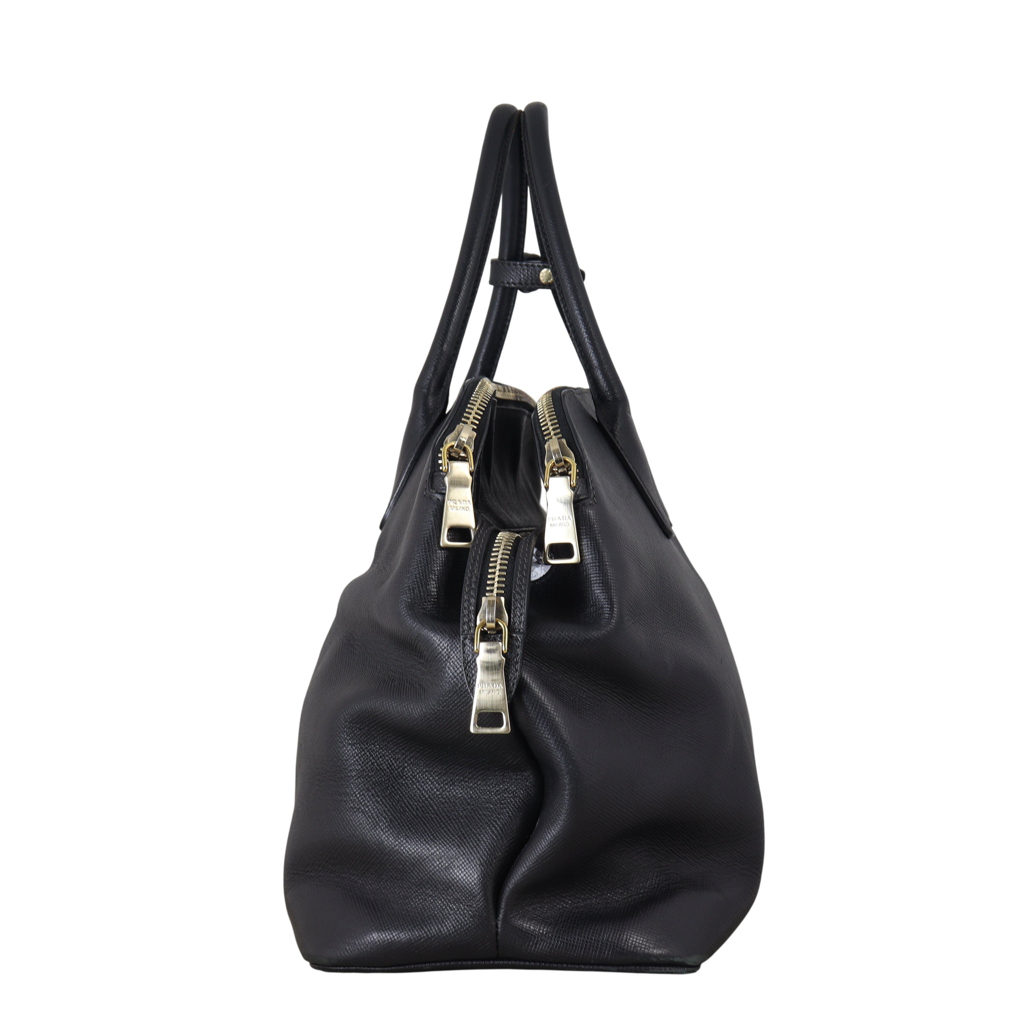 Prada Saffiano Cuir Triple Zip Dome Bag
