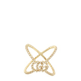 Gucci GG Running X Diamond 18k Yellow Gold Ring