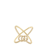 Gucci GG Running X Diamond 18k Yellow Gold Ring