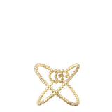 Gucci GG Running X Diamond 18k Yellow Gold Ring