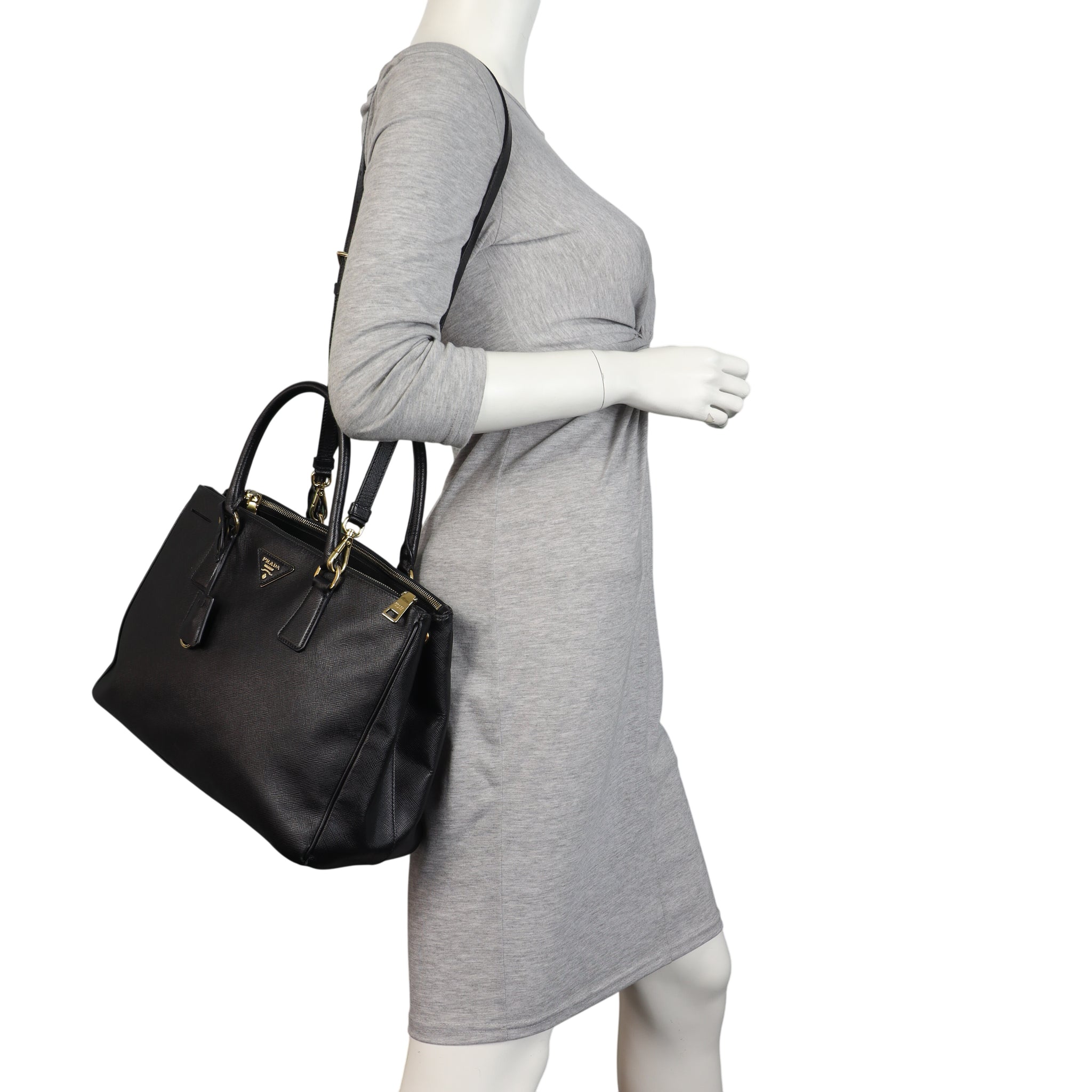 Prada Saffiano Lux Galleria Double Zip Tote Medium