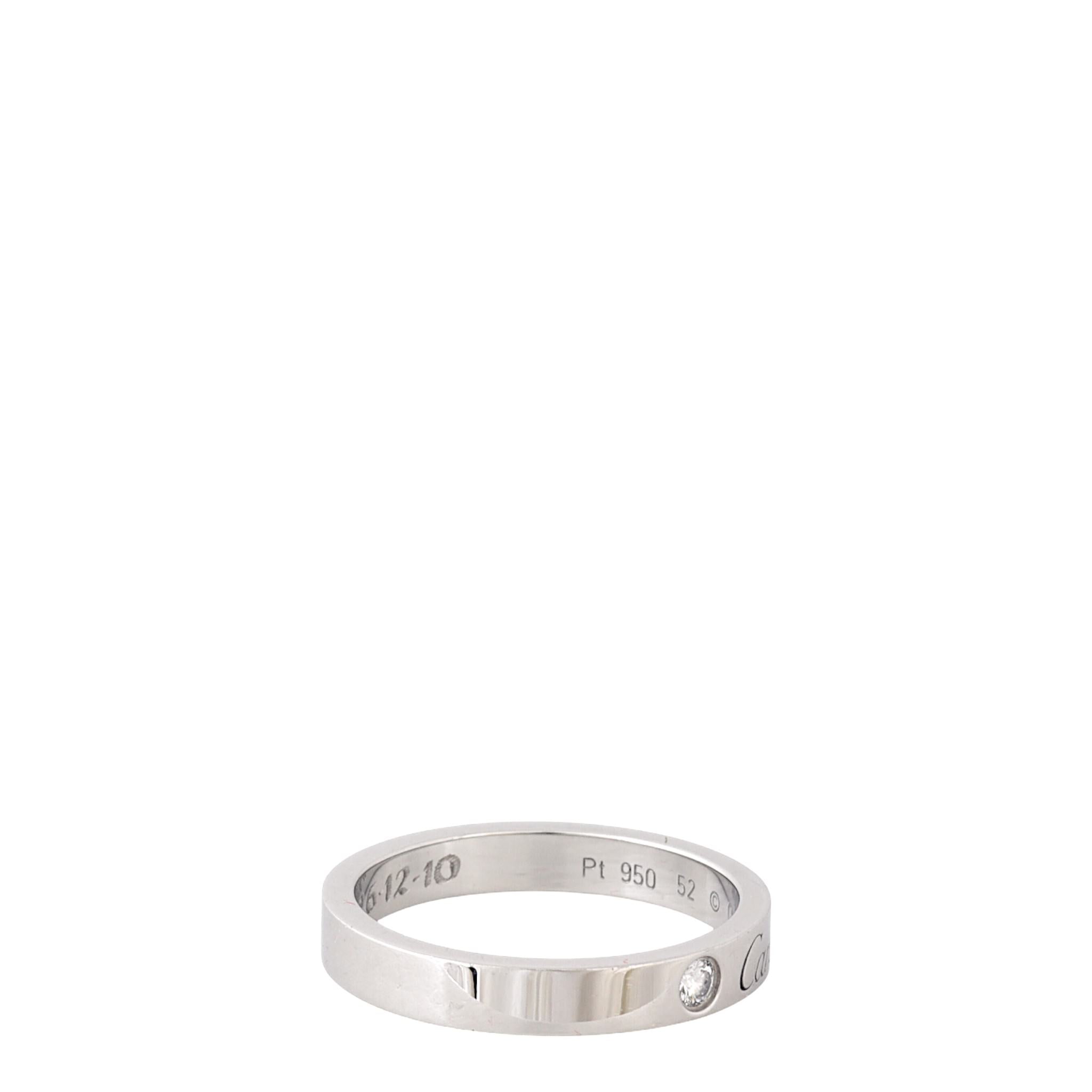 Cartier C de Cartier Diamond Platinum 3mm Wedding Band