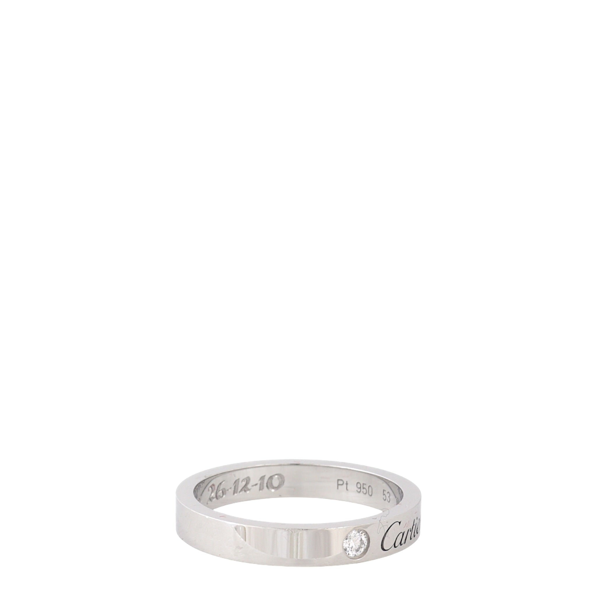Cartier C de Cartier Diamond Platinum 3mm Wedding Band