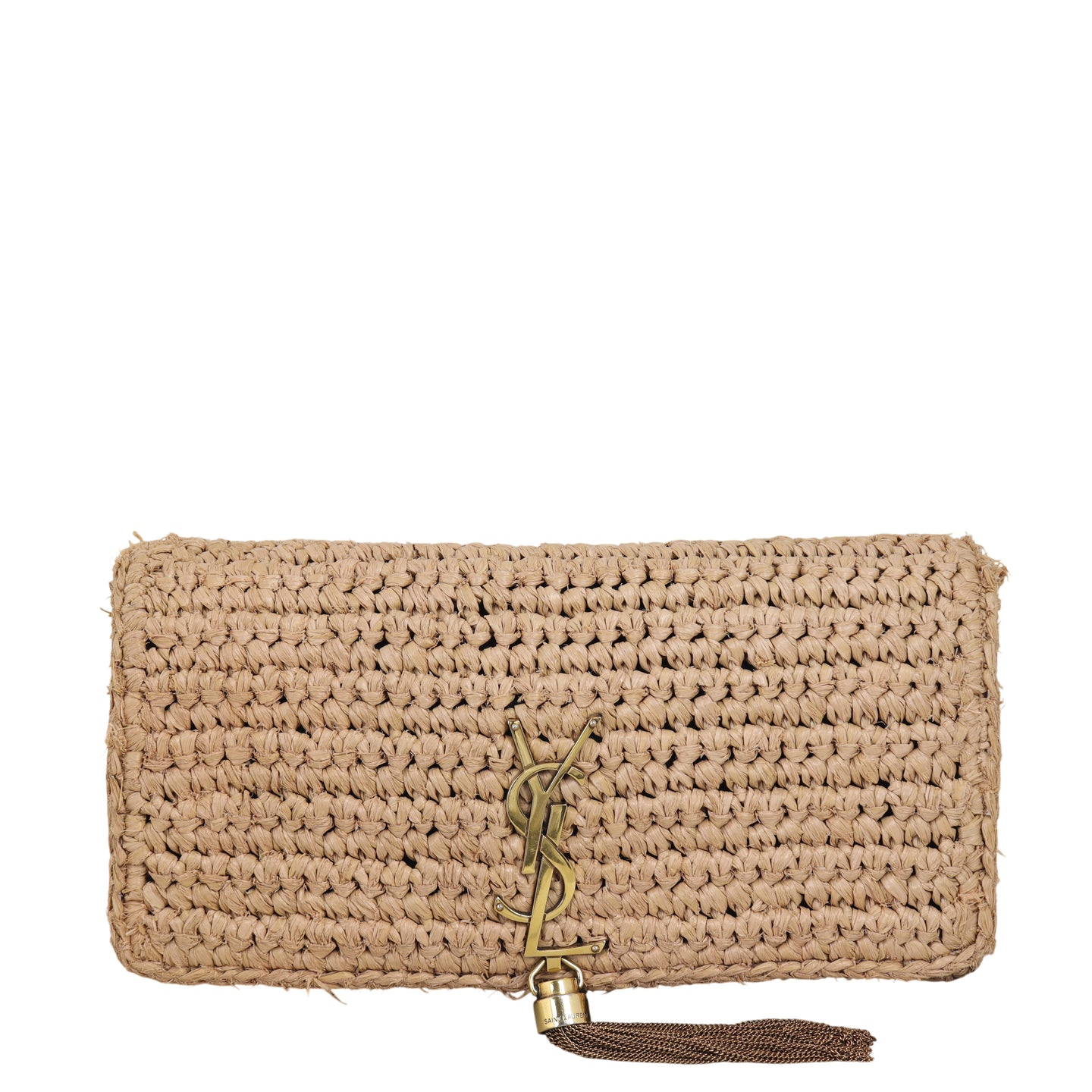 Saint Laurent Kate 99 Tassel Chain Bag Raffia