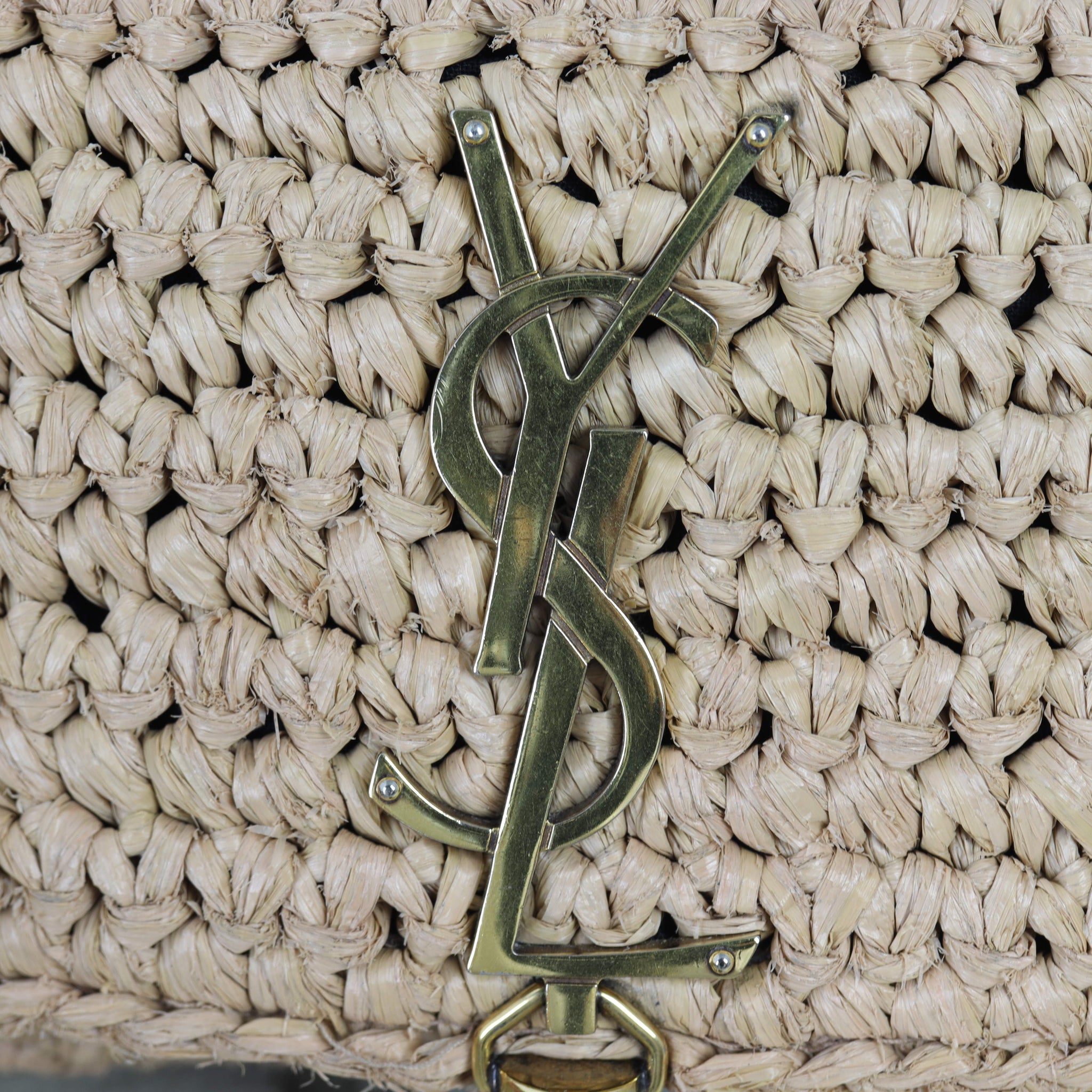 Saint Laurent Kate 99 Tassel Chain Bag Raffia