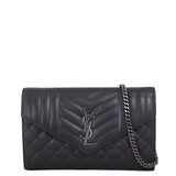Saint Laurent Monogram Mix Matelasse Envelope Wallet on Chain