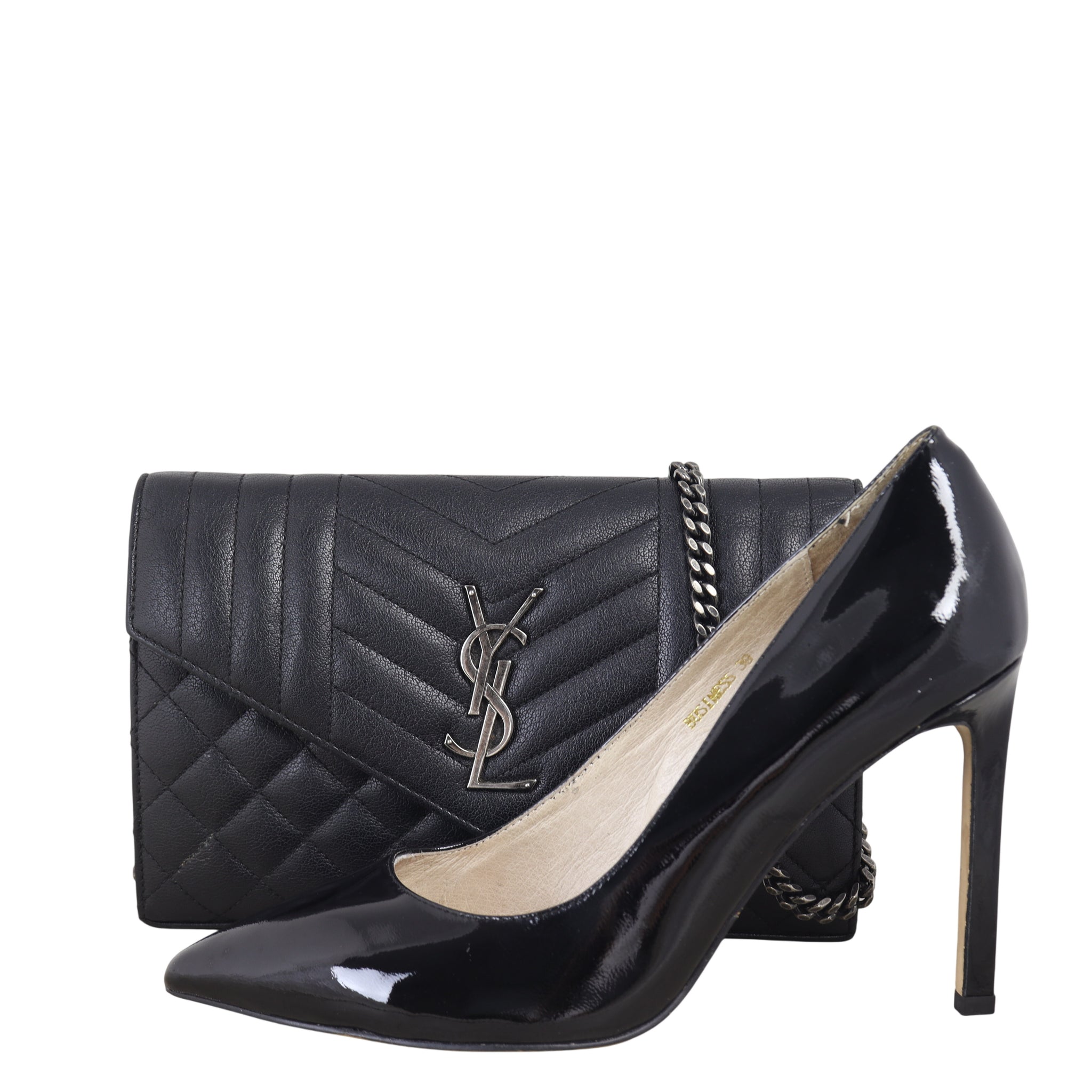 Saint Laurent Monogram Mix Matelasse Envelope Wallet on Chain