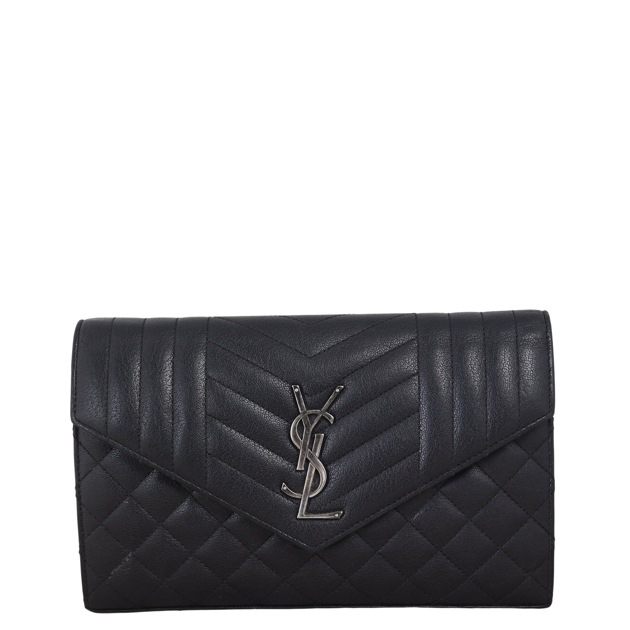Saint Laurent Monogram Mix Matelasse Envelope Wallet on Chain
