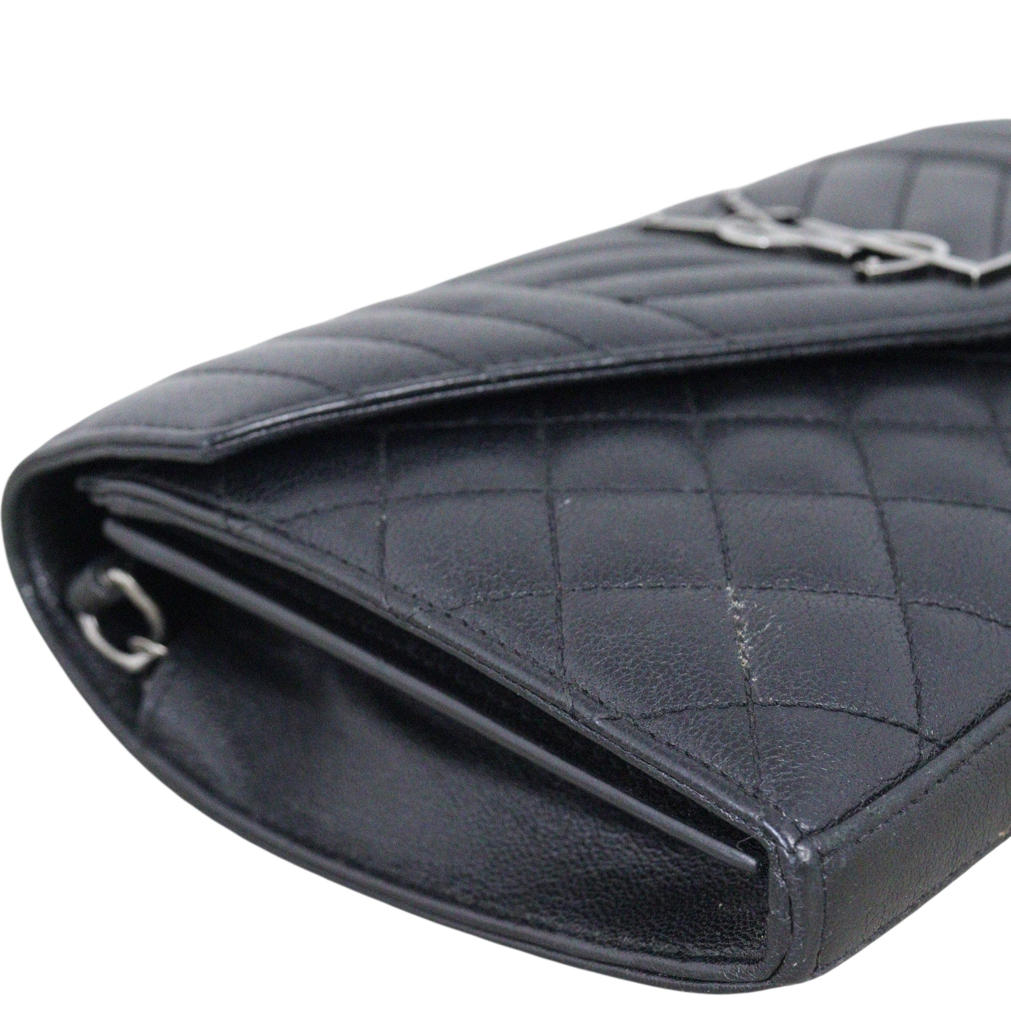 Saint Laurent Monogram Mix Matelasse Envelope Wallet on Chain