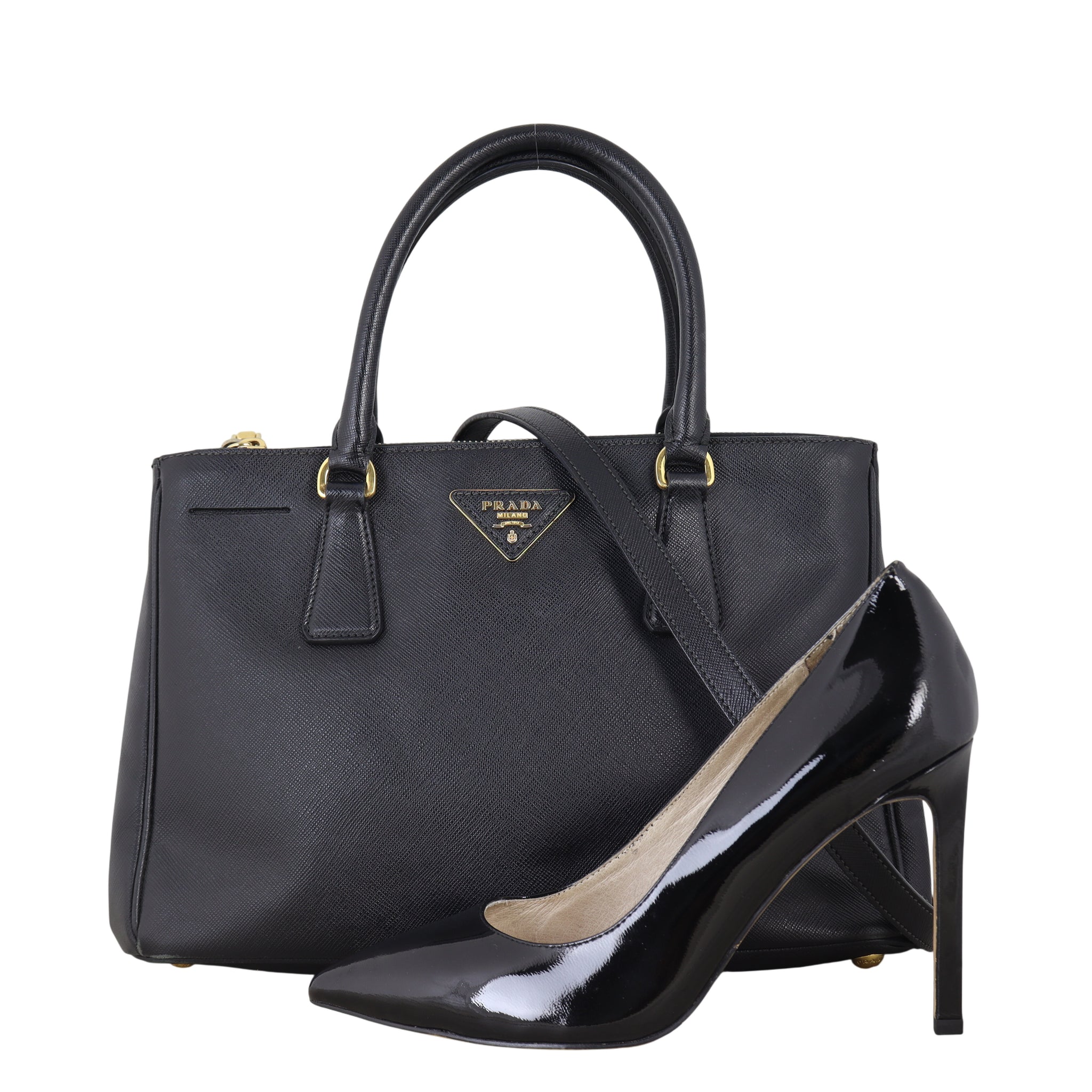 Prada Saffiano Lux Galleria Double Zip Tote Small