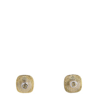 Chanel Square CC Pearl Resin Stud Earrings