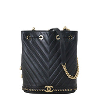 Chanel Paris Cosmopolite Bucket Bag Chevron