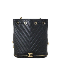 Chanel Paris Cosmopolite Bucket Bag Chevron