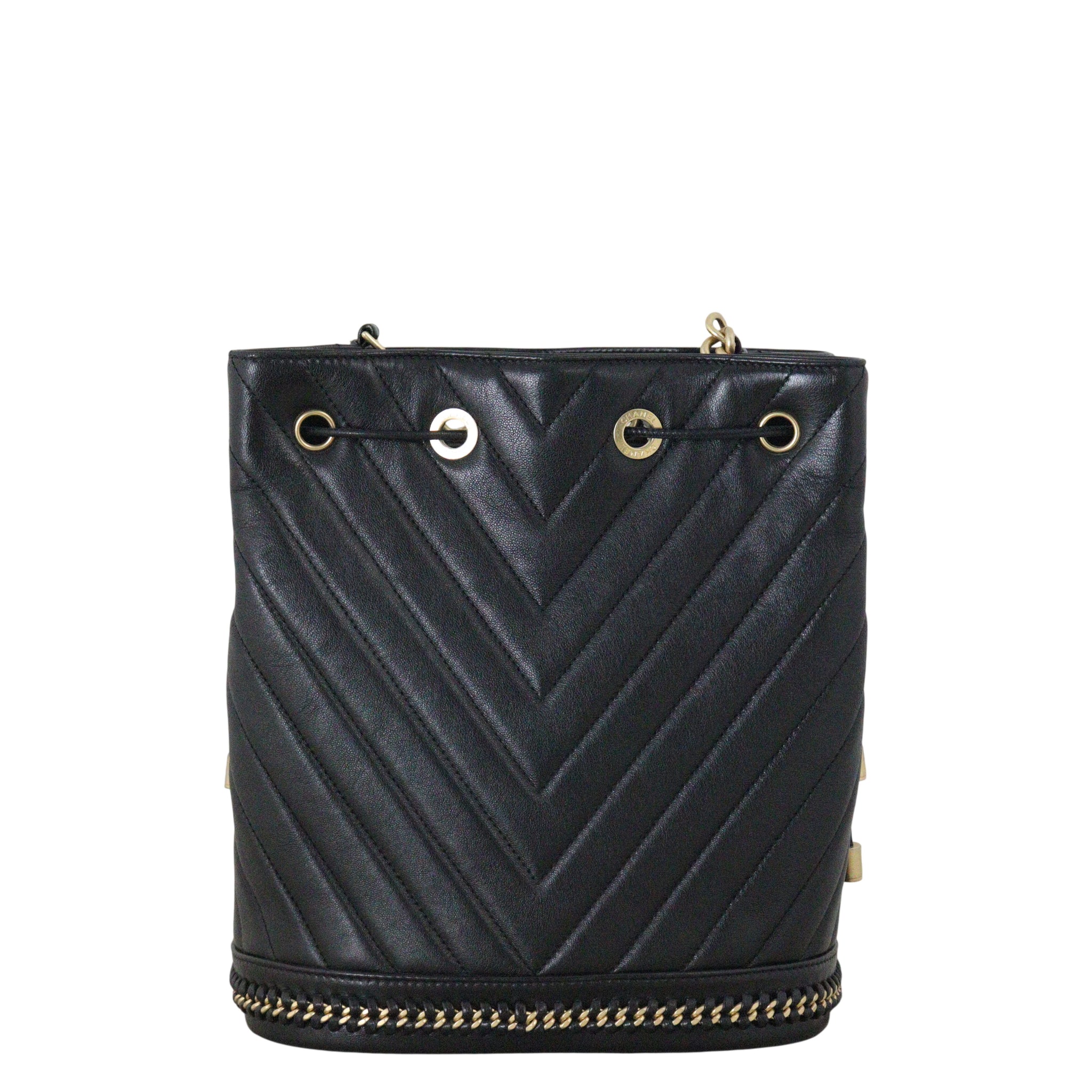 Chanel Paris Cosmopolite Bucket Bag Chevron