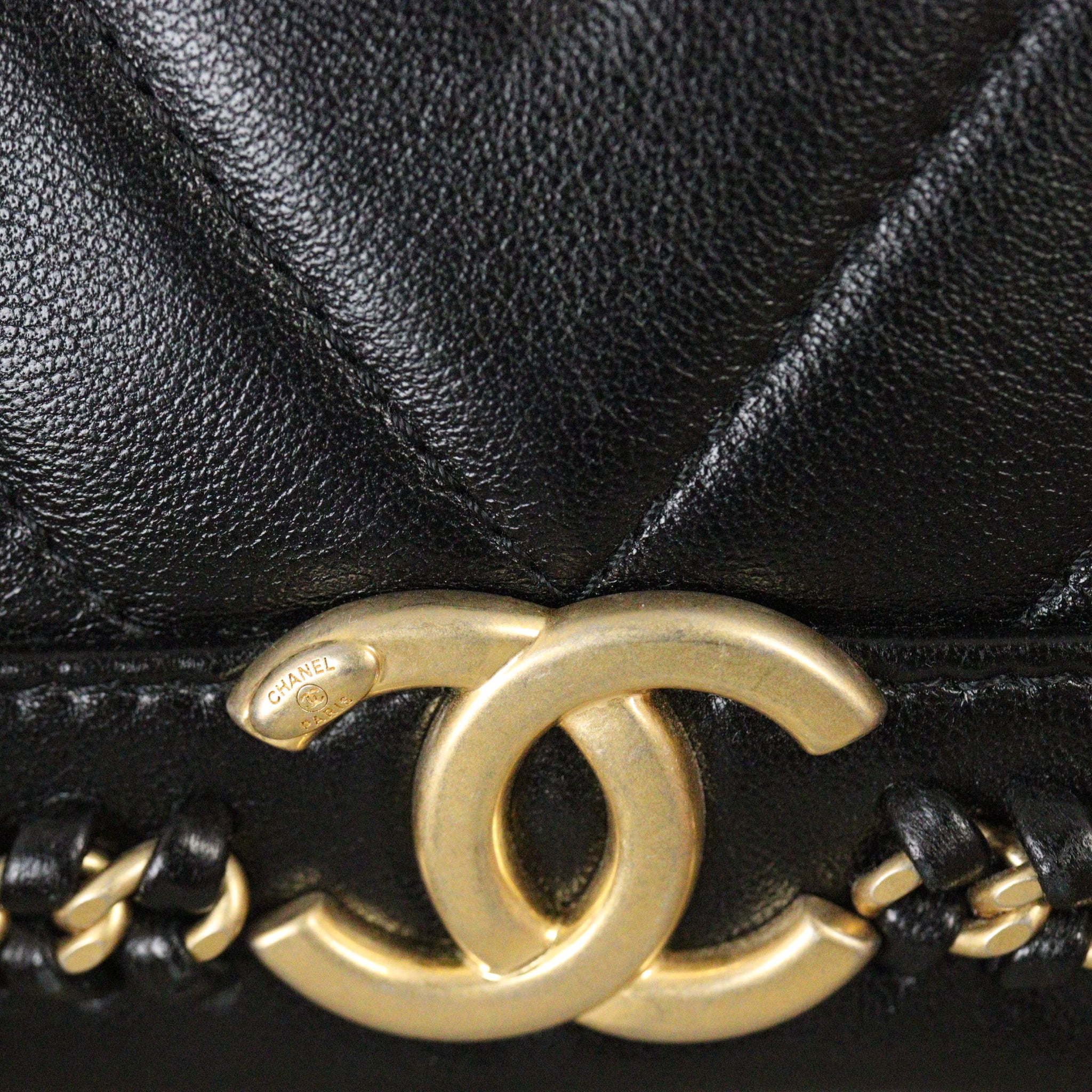 Chanel Paris Cosmopolite Bucket Bag Chevron