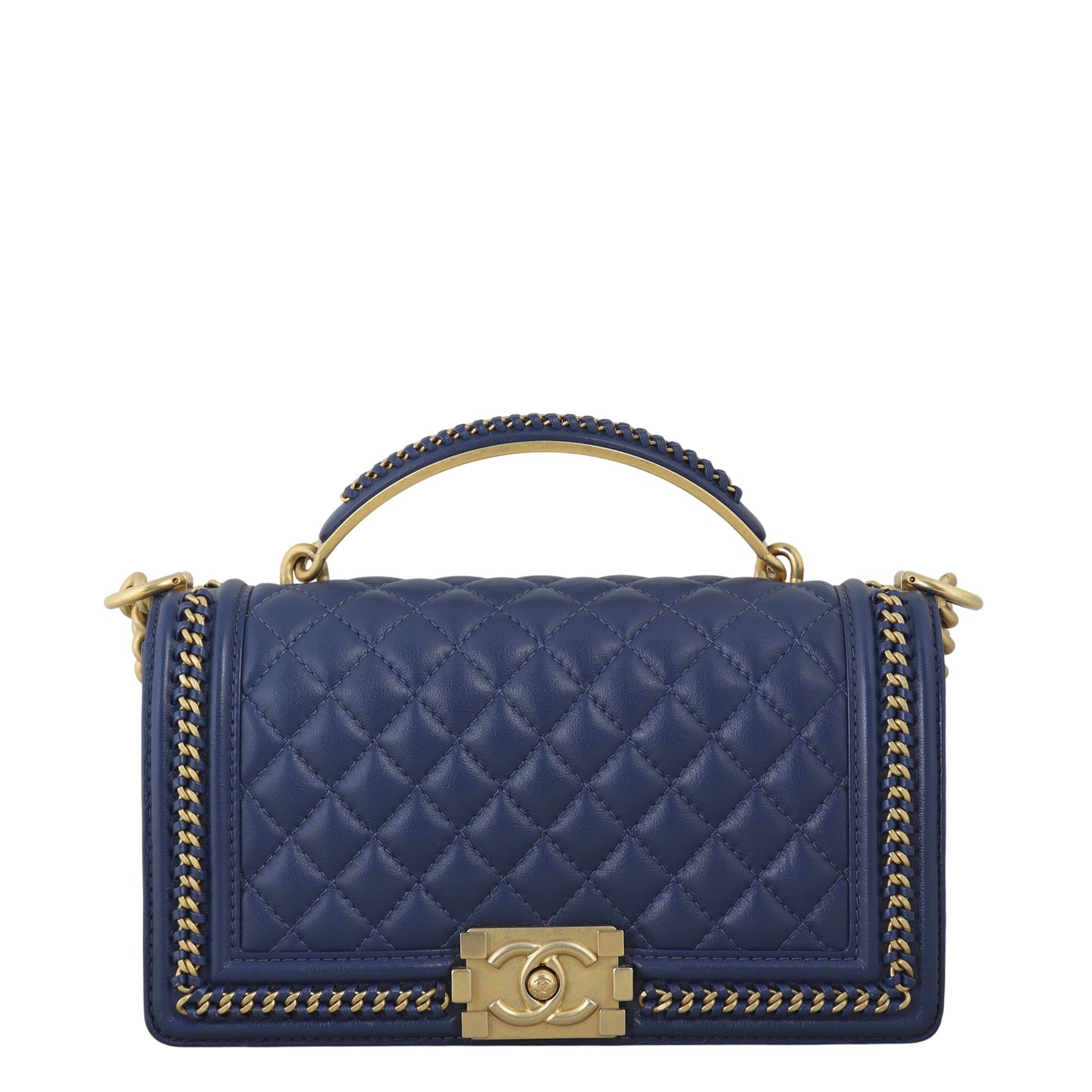 Chanel Boy Old Medium Paris-Rome Chain Top Handle