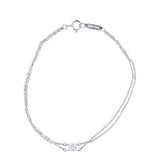 Tiffany & Co Solitaire Diamond Platinum Double Chain Bracelet