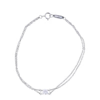 Tiffany & Co Solitaire Diamond Platinum Double Chain Bracelet