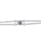 Tiffany & Co Solitaire Diamond Platinum Double Chain Bracelet