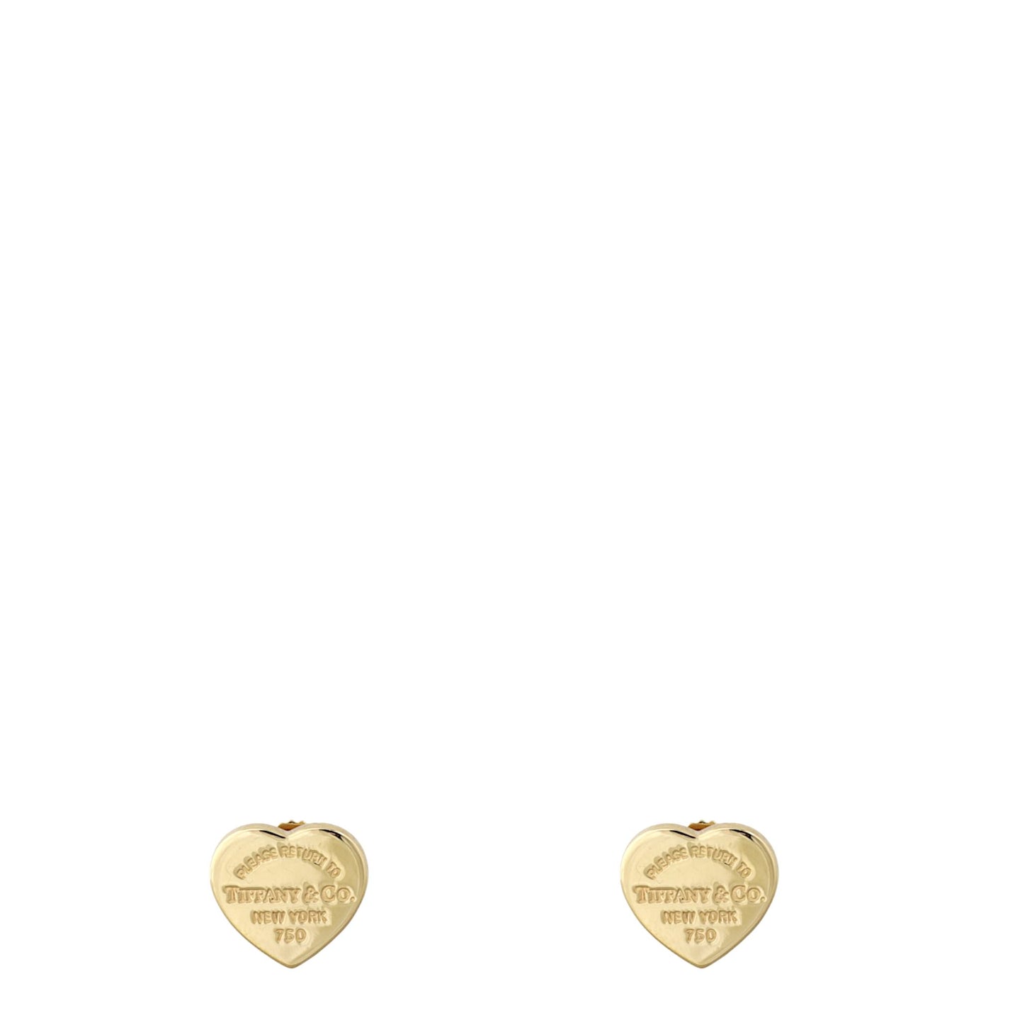 Tiffany & Co Return to Tiffany Heart Tag 18k Yellow Gold Stud Earrings Mini