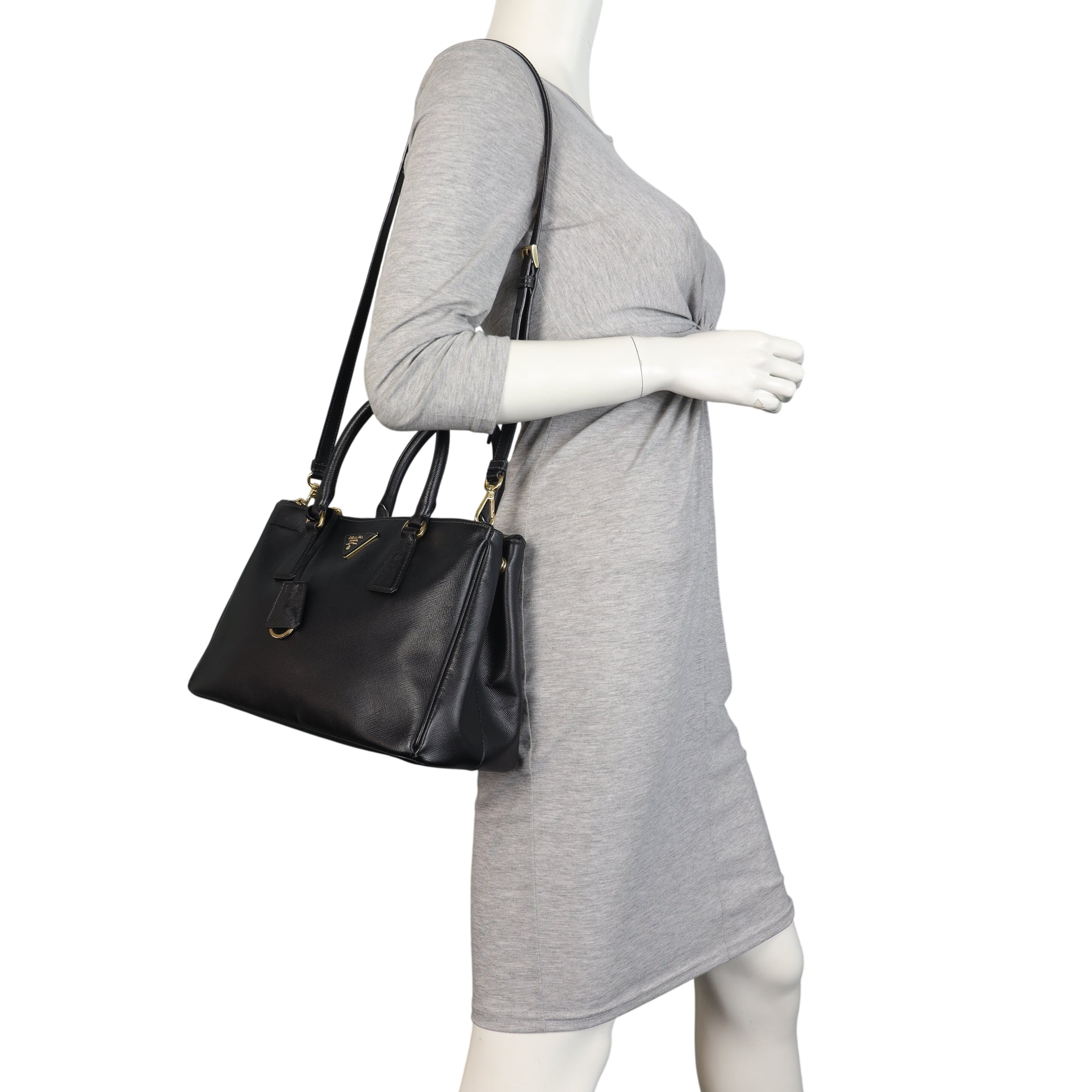 Prada Saffiano Lux Galleria Double Zip Tote Medium