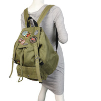 Saint Laurent Noe Canvas Multi Patch Backpack