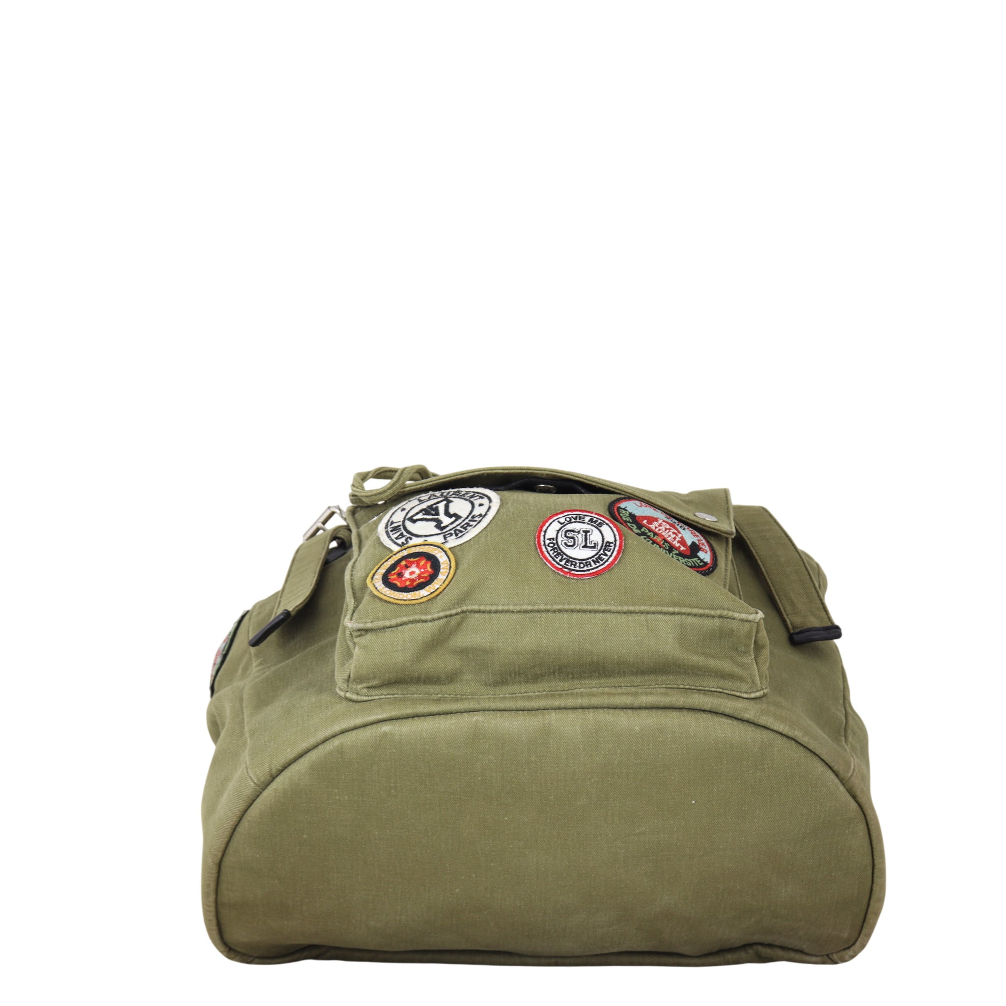 Saint Laurent Noe Canvas Multi Patch Backpack