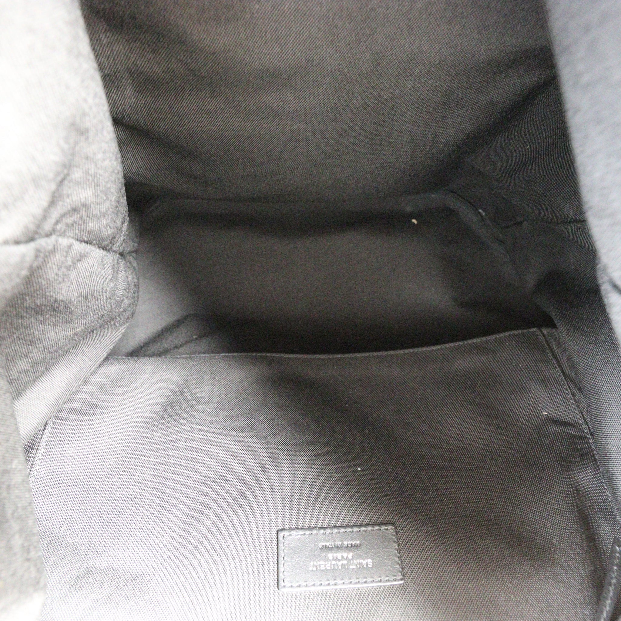 Saint Laurent Noe Canvas Multi Patch Backpack