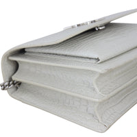 Saint Laurent Sunset Medium Croc-Embossed