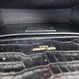 Saint Laurent Kate Tassel Chain Bag Small Croc-Embossed