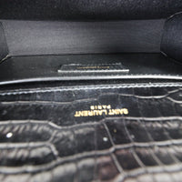 Saint Laurent Kate Tassel Chain Bag Small Croc-Embossed