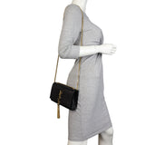 Saint Laurent Kate Tassel Chain Bag Small Croc-Embossed