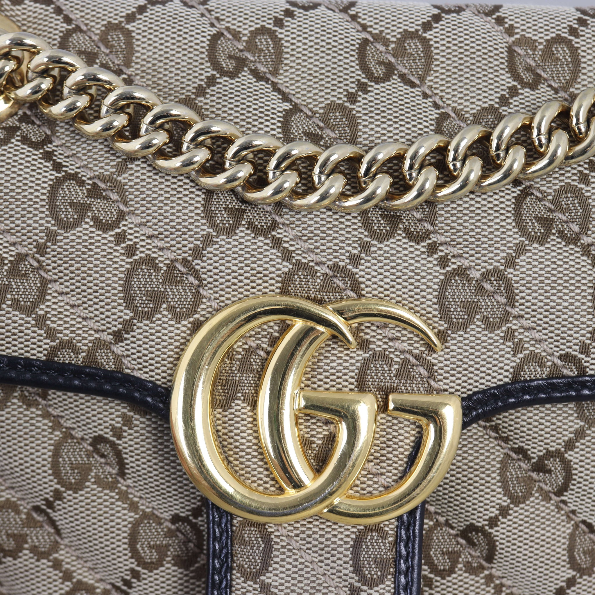 Gucci GG Canvas Marmont Diagonal Small Shoulder Bag