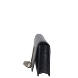 Saint Laurent Kate Tassel Chain Wallet Croc-Embossed