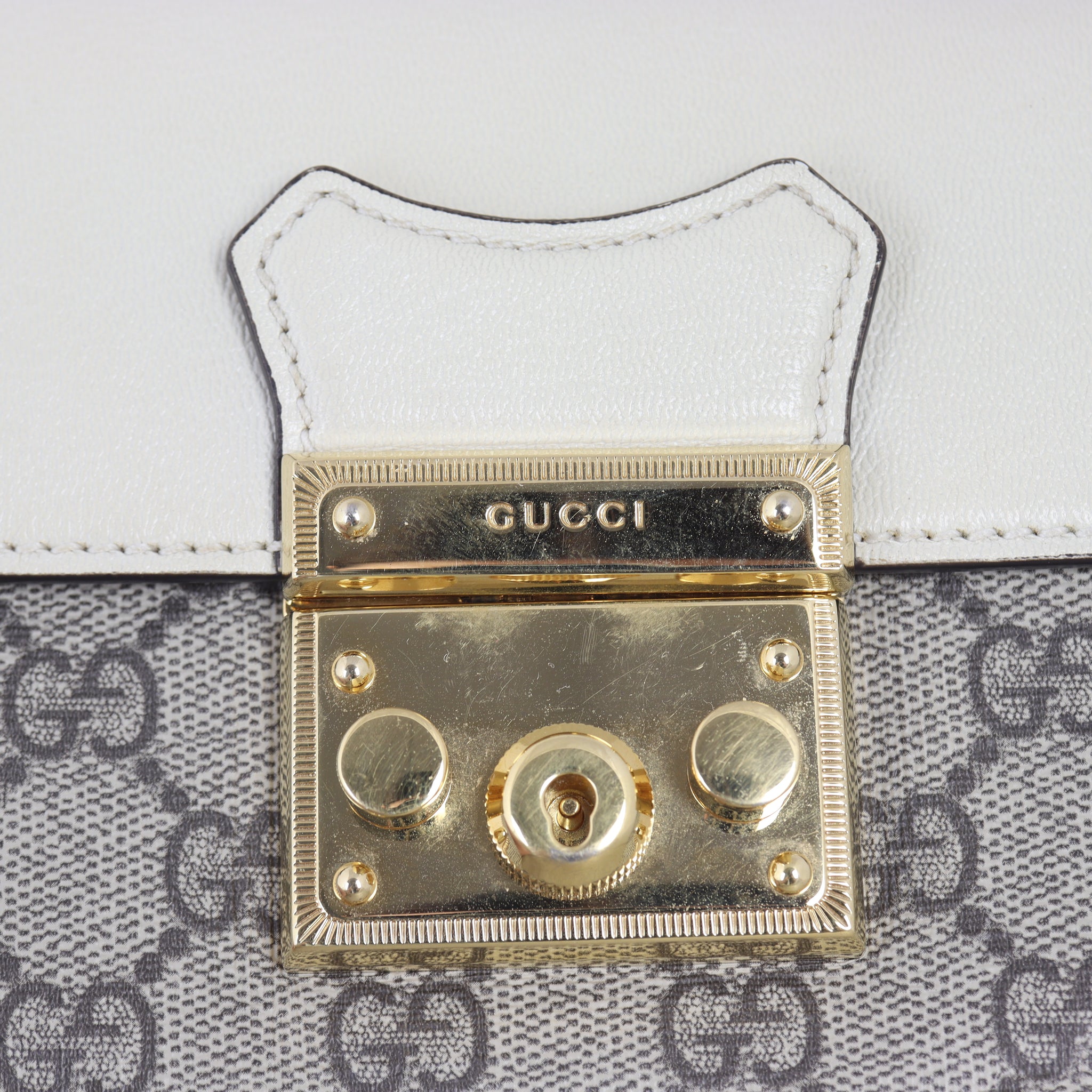 Gucci GG Supreme Padlock Top Handle Shoulder Bag