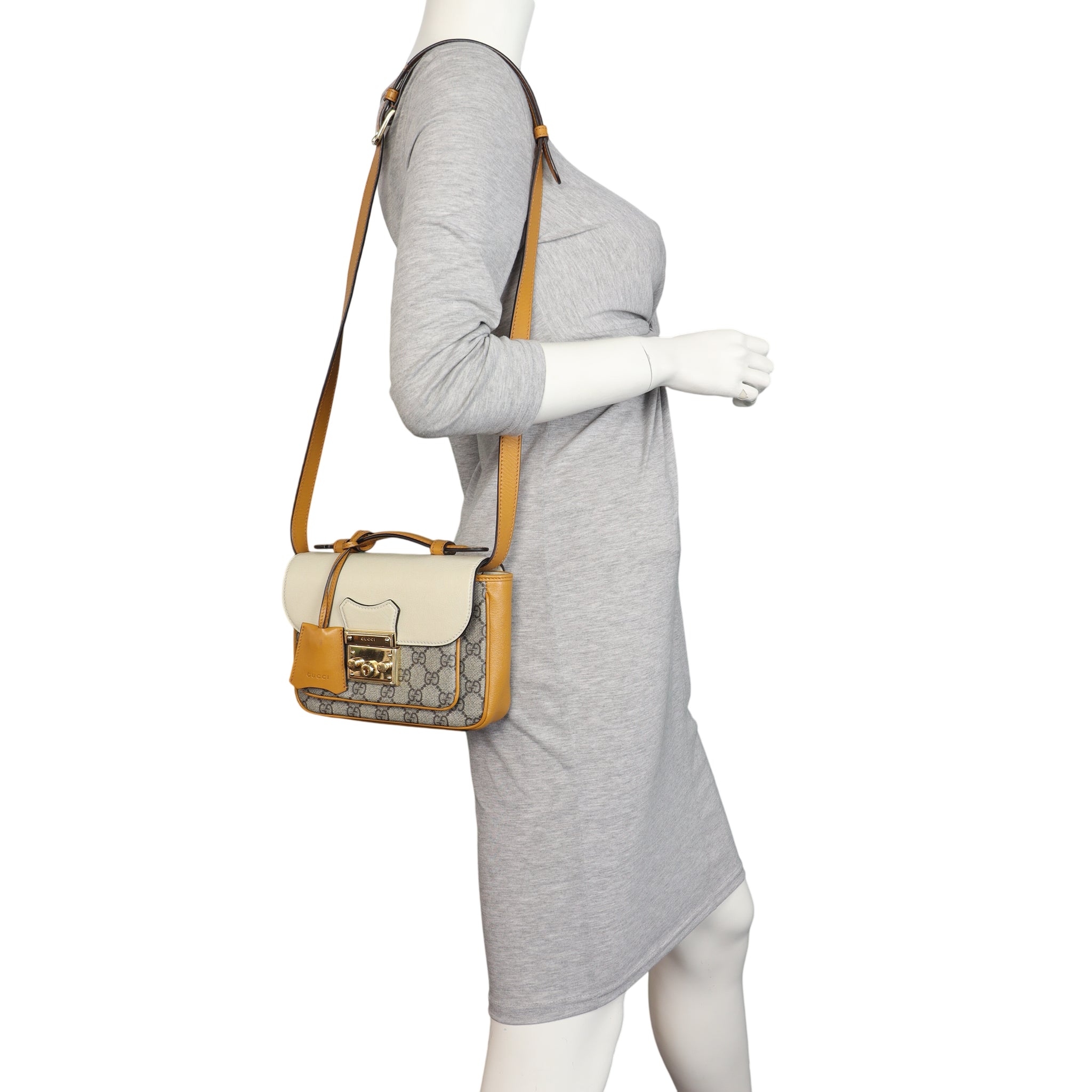 Gucci GG Supreme Padlock Top Handle Shoulder Bag