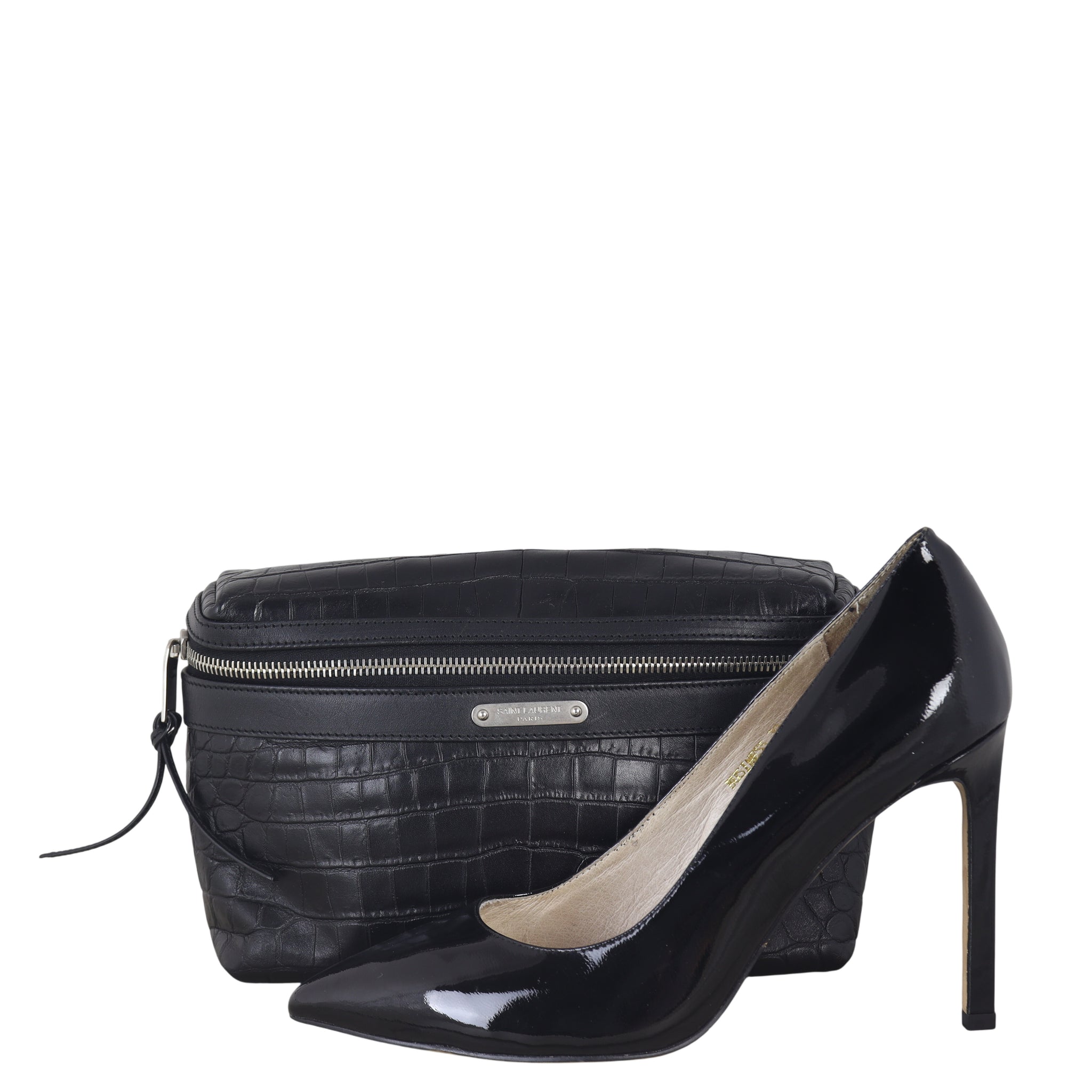 Saint Laurent City Belt Bag Croc-embossed